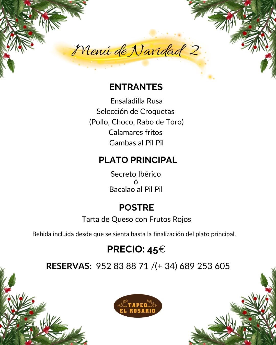 menú de navidad marbella